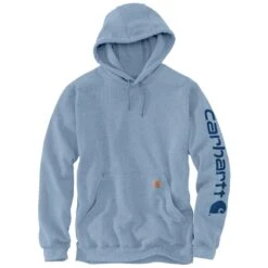 'Carhartt' Men's Midweight Logo Hoodie - Alpine Blue Heather