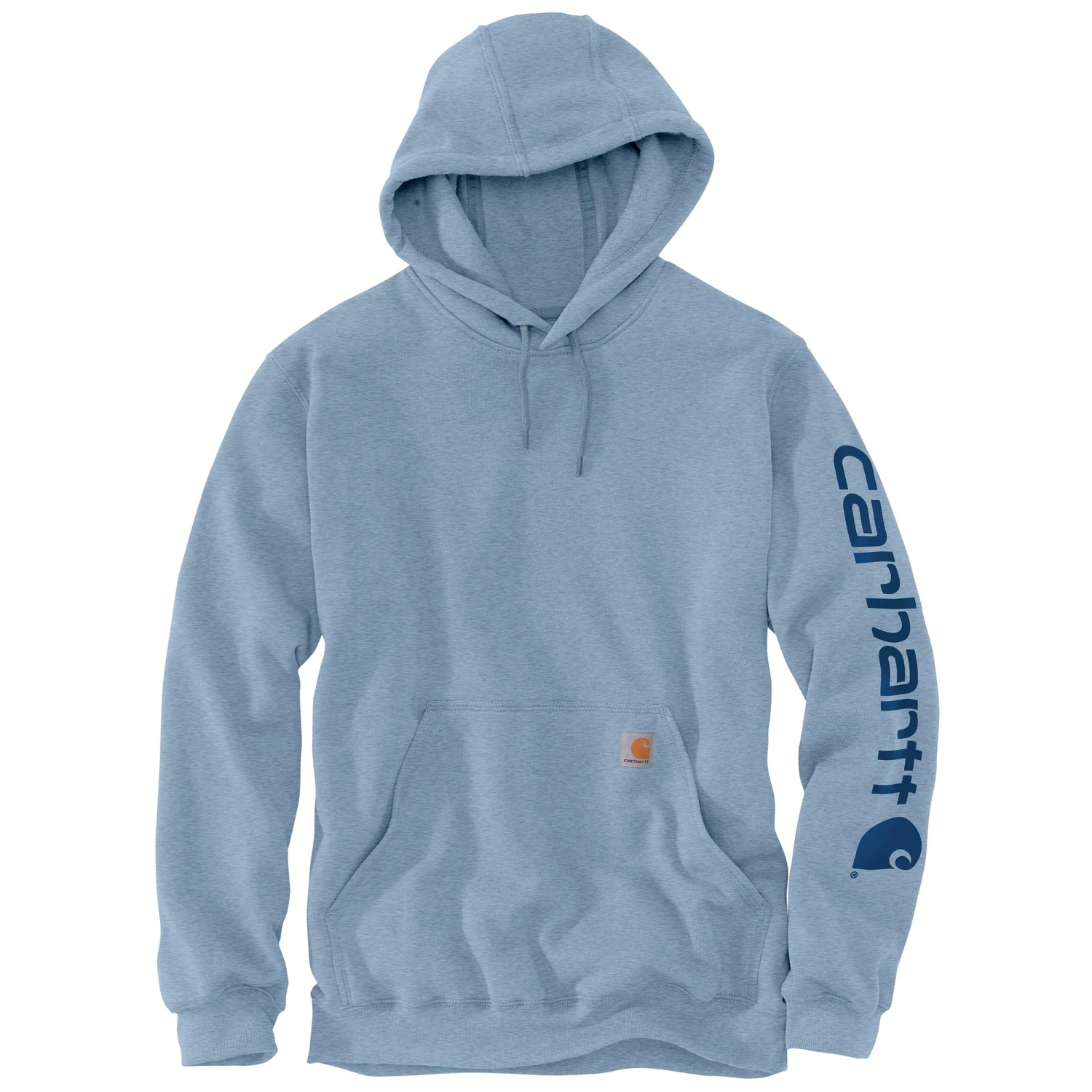 'Carhartt' Men's Midweight Logo Hoodie - Alpine Blue Heather 3 'Carhartt' Men's Midweight Logo Hoodie - Alpine Blue Heather