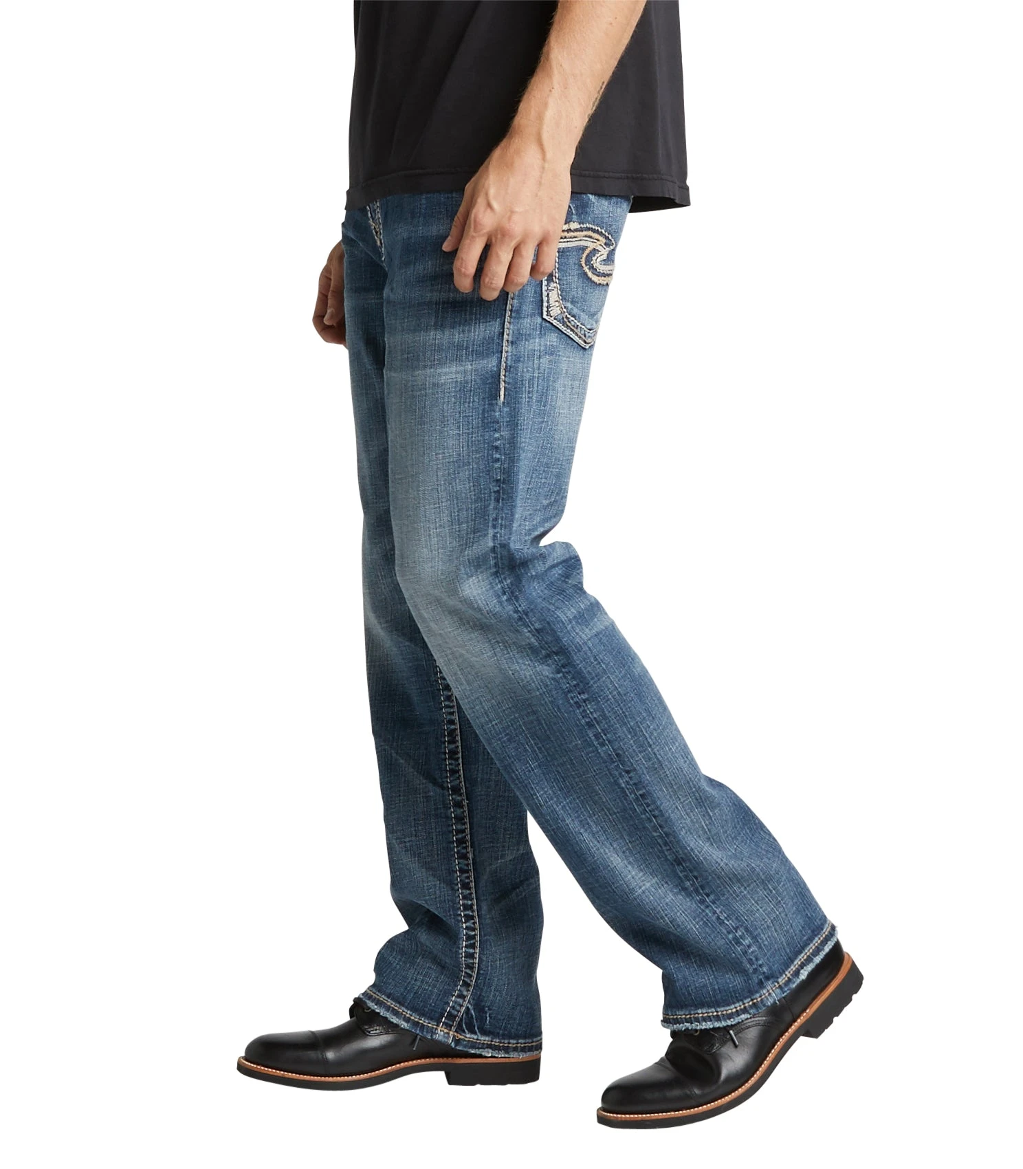 'Silver Jeans' Men's Zac Relaxed Straight Leg - Light Wash Indigo 4 'Silver Jeans' Men's Zac Relaxed Straight Leg - Light Wash Indigo - Image 2