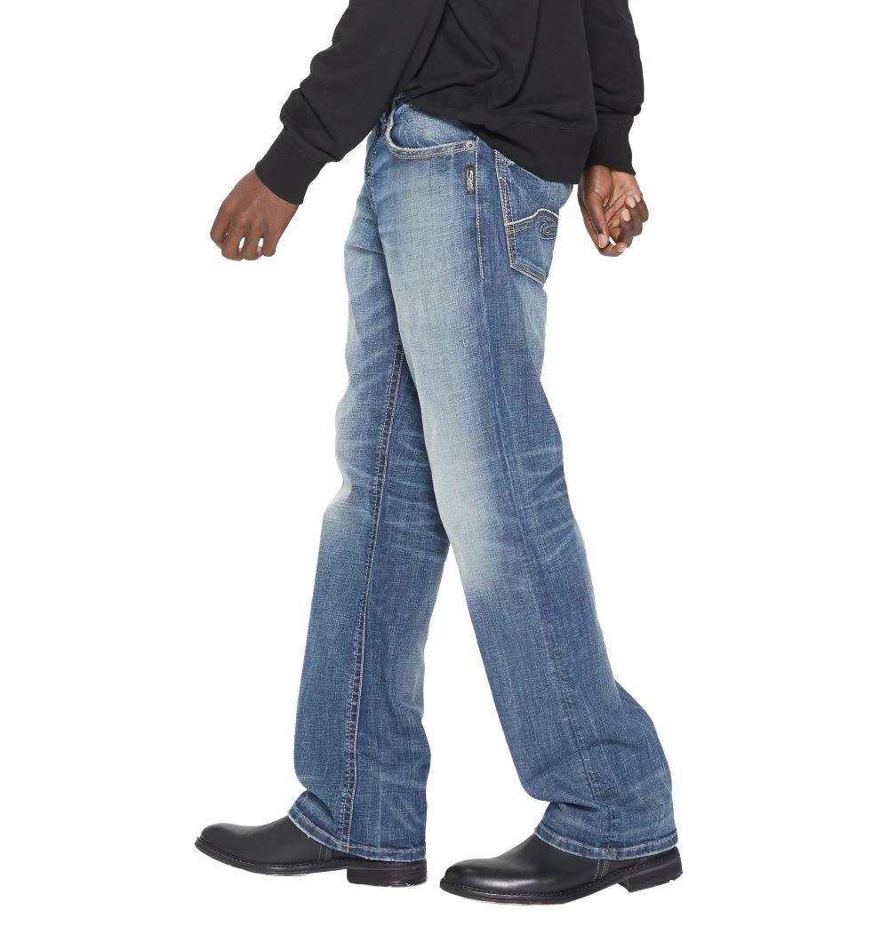 'Silver Jeans' Men's Gordie Loose Fit Straight Leg - Medium Indigo 5 'Silver Jeans' Men's Gordie Loose Fit Straight Leg - Medium Indigo - Image 3