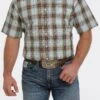 'Cinch' Men's Ombre Plaid Short Sleeve Button Down Shirt - Brown/Turquoise -Carhartt || Under Armour || The North Face Shop MTW1111398 1024x1024@2x