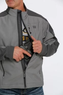 'Cinch' Men's Concealed Carry Textured Bonded Jacket - Grey