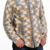 'Cinch' Men's Aztec Print Polar Fleece Shirt Jacket - Cream -Carhartt || Under Armour || The North Face Shop MWJ1580002 2 1024x1024@2x