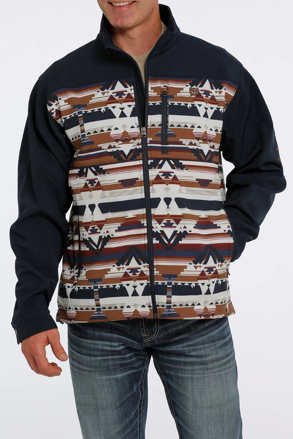 'Cinch' Men's Bonded Jacket - Navy Aztec 3 'Cinch' Men's Bonded Jacket - Navy Aztec