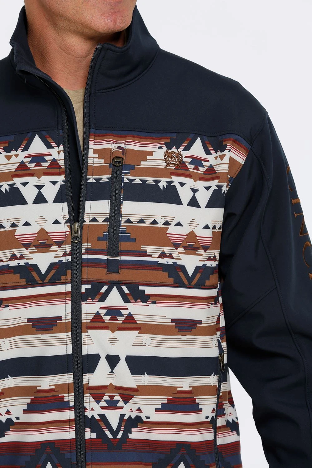 'Cinch' Men's Bonded Jacket - Navy Aztec 5 'Cinch' Men's Bonded Jacket - Navy Aztec - Image 3