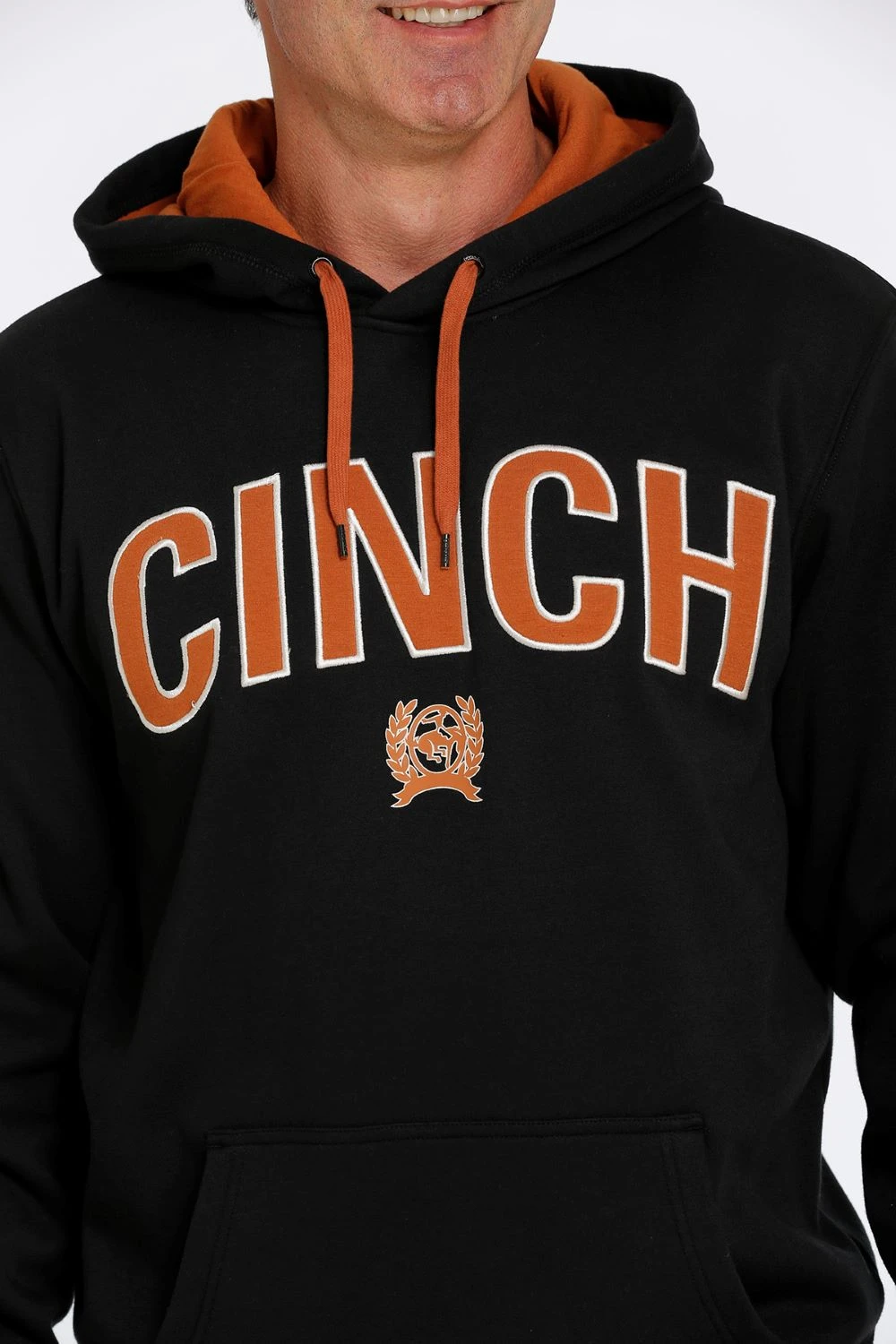 'Cinch' Men's Logo Pullover Hoodie - Black 4 'Cinch' Men's Logo Pullover Hoodie - Black - Image 2