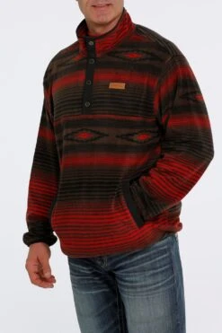 'Cinch' Men's Polar Fleece Pullover - Brown