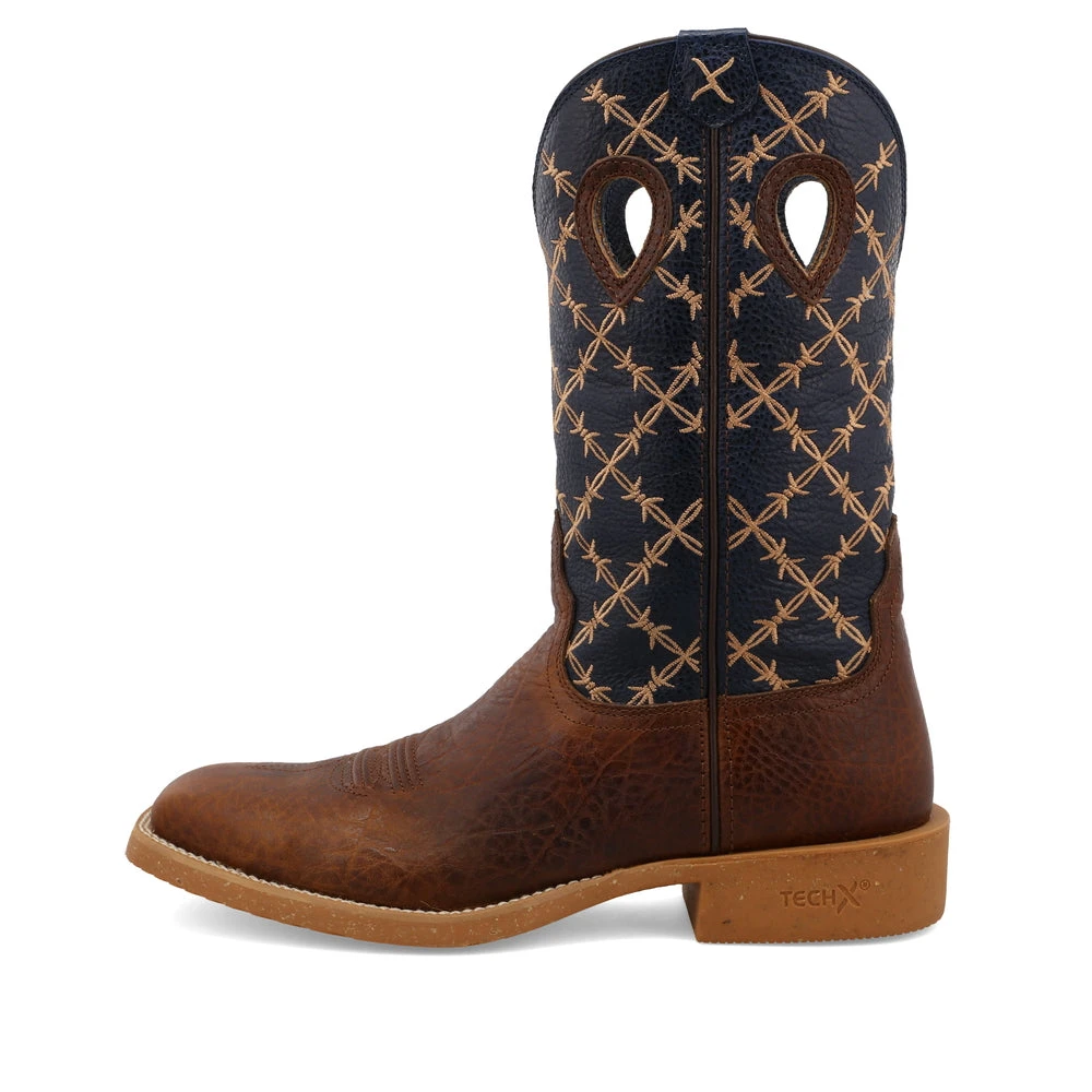 'Twisted X' Men's 12" Tech X Western Square Toe - Rustic Brown/ Navy 9 'Twisted X' Men's 12" Tech X Western Square Toe - Rustic Brown/ Navy - Image 7