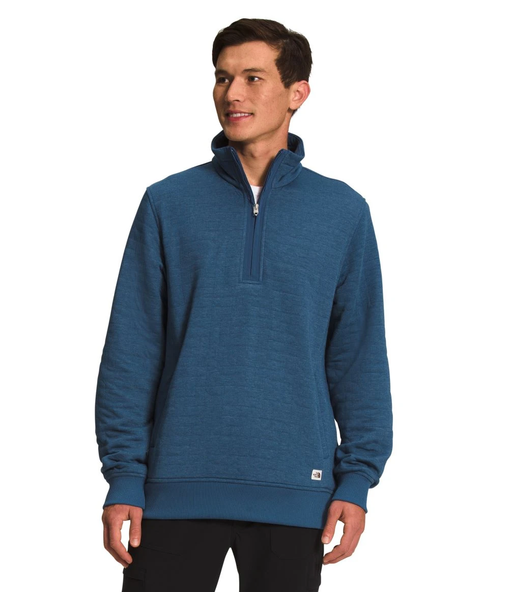 'The North Face' Men's Longs Peak Quilted 1/4 Zip - Shady Blue 3 'The North Face' Men's Longs Peak Quilted 1/4 Zip - Shady Blue