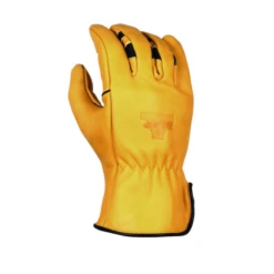 'Bear Knuckles' Double Wedge™ Fleece-Lined Water Resistant Cowhide Driver Glove - Yellow