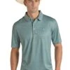 'Panhandle' Men's Performance Geo Button Knit Polo - Turquoise -Carhartt || Under Armour || The North Face Shop PPMT51R0WF 1024x1024@2x