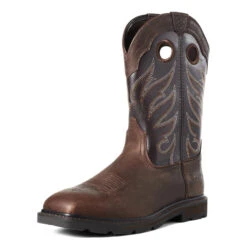 'Ariat' Men's 11" Groundwork Western EH Soft Toe - Brown -Carhartt || Under Armour || The North Face Shop S21 MNS WORK 10034718 3 4 front 1024x1024@2x