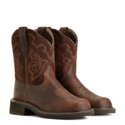 'Ariat' Women's 8" Fatbaby Heritage Tess Western Round Toe - Forest Brown / Jamocha -Carhartt || Under Armour || The North Face Shop S22 WMS WEST 10040264 pair 1024x1024@2x