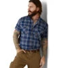 'Ariat' Men's Rebar Made Tough DuraStretch Button Down - Stonewash Plaid -Carhartt || Under Armour || The North Face Shop S23 MNS WORK 10043489 front 1024x1024@2x
