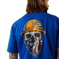 'Ariat' Men's Rebar Workman Born For This T Shirt - Blue Heather -Carhartt || Under Armour || The North Face Shop S23 MNS WORK 10043692 detail03 1024x1024@2x