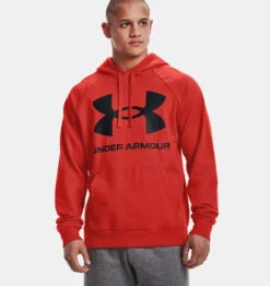 'Under Armour' Men's Rival Fleece Big Logo Hoodie - Radiant Red / Black