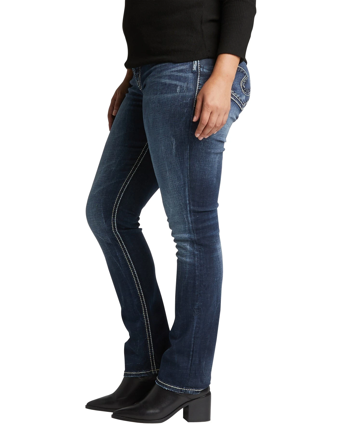 'Silver Jeans' Women's Suki Mid Rise Straight Leg - Dark Indigo (Ext. Sizes) 3 'Silver Jeans' Women's Suki Mid Rise Straight Leg - Dark Indigo (Ext. Sizes)