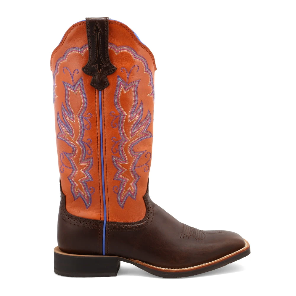 'Twisted X' Women's 13" Ruff Stock Western Square Toe - Brown / Orange 8 'Twisted X' Women's 13" Ruff Stock Western Square Toe - Brown / Orange - Image 6