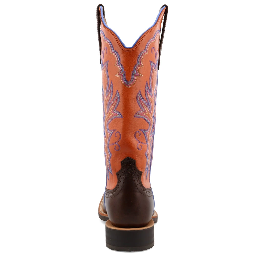 'Twisted X' Women's 13" Ruff Stock Western Square Toe - Brown / Orange 7 'Twisted X' Women's 13" Ruff Stock Western Square Toe - Brown / Orange - Image 5