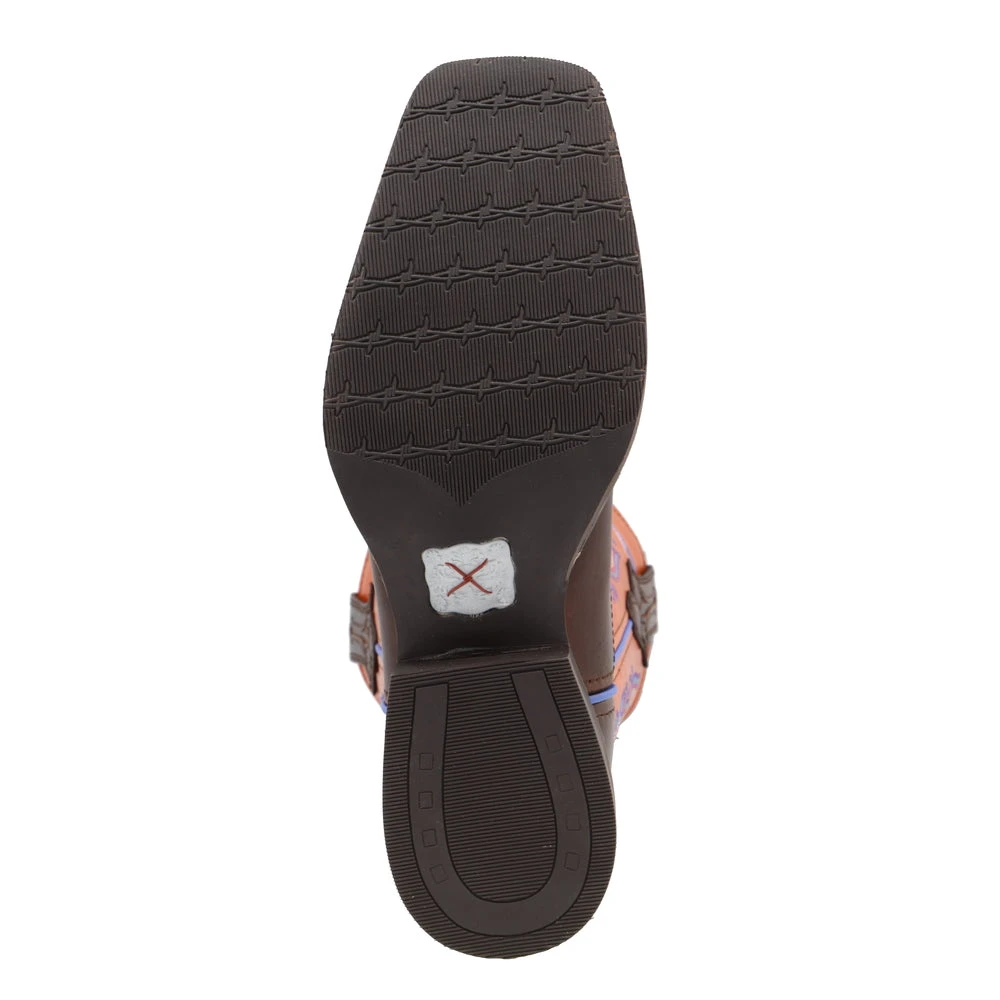 'Twisted X' Women's 13" Ruff Stock Western Square Toe - Brown / Orange 5 'Twisted X' Women's 13" Ruff Stock Western Square Toe - Brown / Orange - Image 3