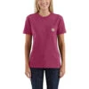 'Carhartt' Women's Heavyweight Pocket Tee - Beet Red Heather -Carhartt || Under Armour || The North Face Shop carhartt 103067 R60 womens loose fit heavyweight short sleeve pocket t shirt beet red heather model 1 1024x1024@2x