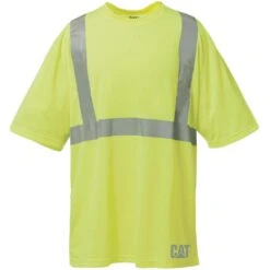 'Caterpillar' Men's Hi Vis Short Sleeve Tee - Hi Vis Yellow