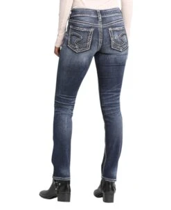 'Silver Jeans' Women's Suki Mid Rise Straight Leg - Distressed Dark Indigo -Carhartt || Under Armour || The North Face Shop l93413sdi349 1 1024x1024@2x