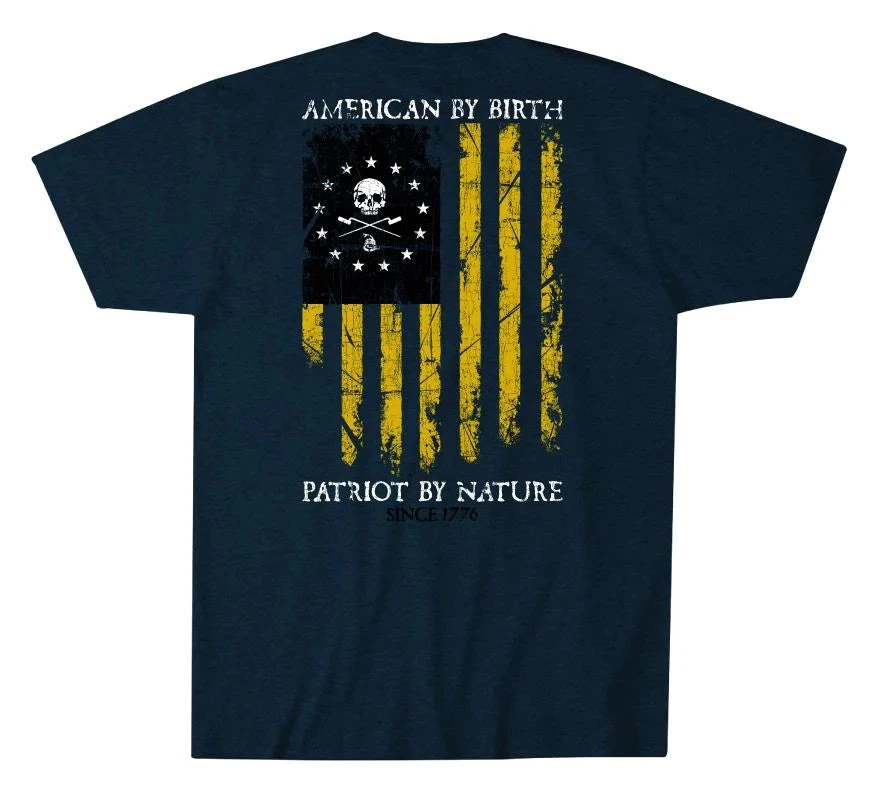 'Howitzer' Men's American Nature Short Sleeve Tee - Denim / Black Heather 4 'Howitzer' Men's American Nature Short Sleeve Tee - Denim / Black Heather - Image 2