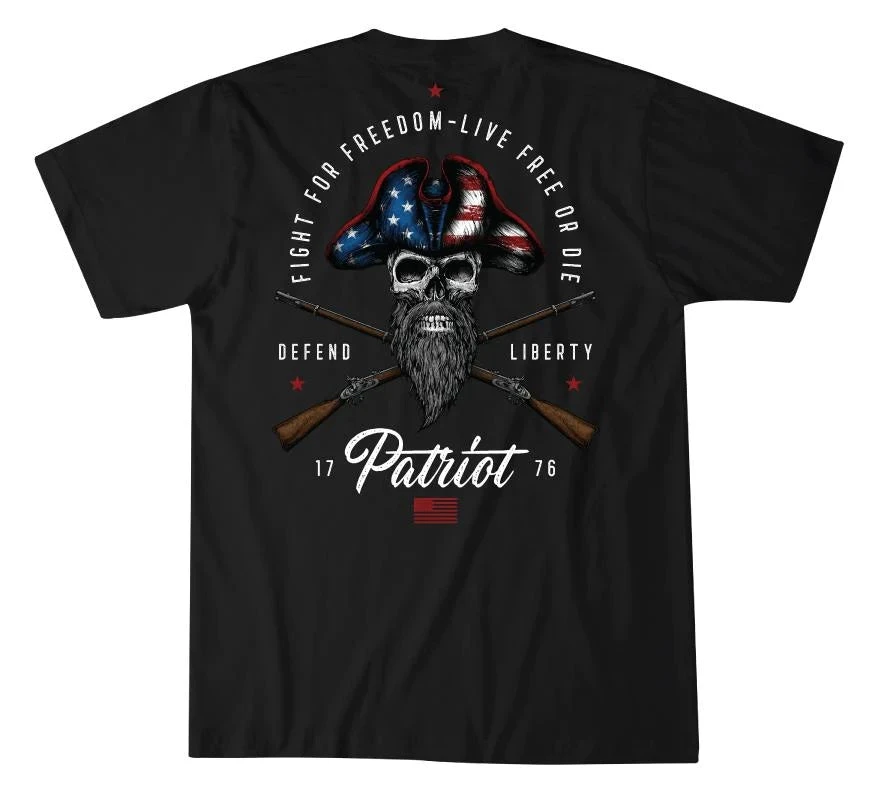 'Howitzer' Men's Fight For Freedom Short Sleeve Tee - Black 4 'Howitzer' Men's Fight For Freedom Short Sleeve Tee - Black - Image 2