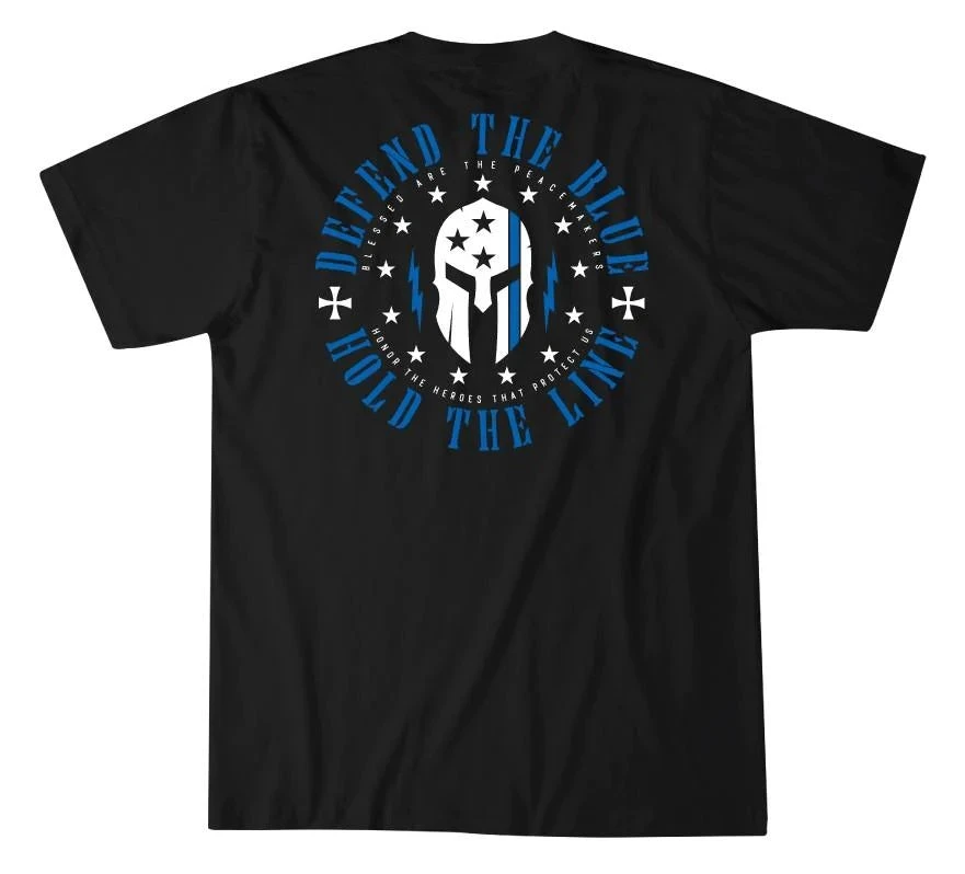 'Howitzer' Men's Defend The Blue Short Sleeve Tee - Black 4 'Howitzer' Men's Defend The Blue Short Sleeve Tee - Black - Image 2