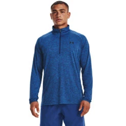 'Under Armour' Men's Tech™ 2.0 1/2 Zip - Blue Mirage / Cyber Blue / Black