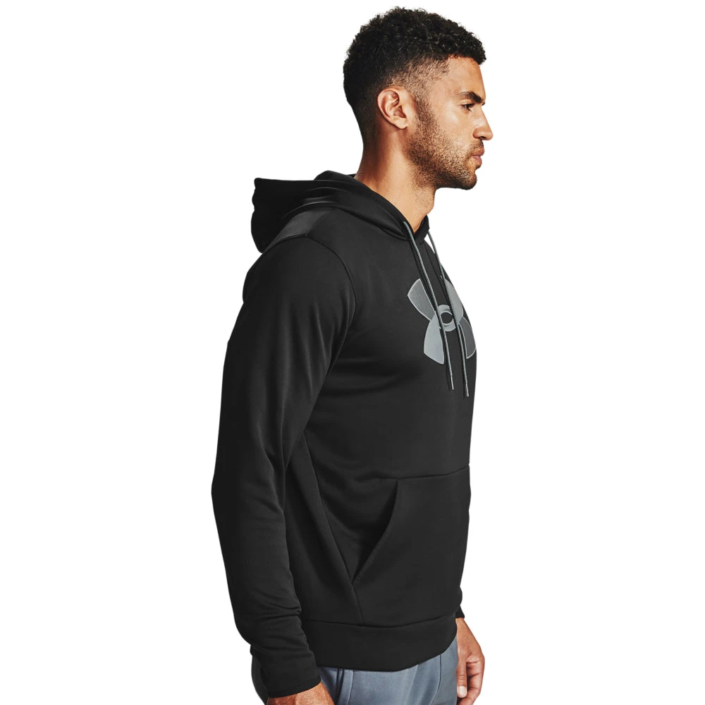 'Under Armour' Men's Armour Fleece® Big Logo Hoodie - Black / Pitch Gray 5 'Under Armour' Men's Armour Fleece® Big Logo Hoodie - Black / Pitch Gray - Image 3