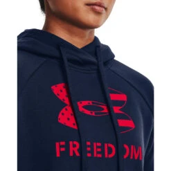 'Under Armour' Women's Freedom Rival Hoodie - Academy / Red -Carhartt || Under Armour || The North Face Shop s7.V5 1370026 408 COLLAR 1024x1024@2x