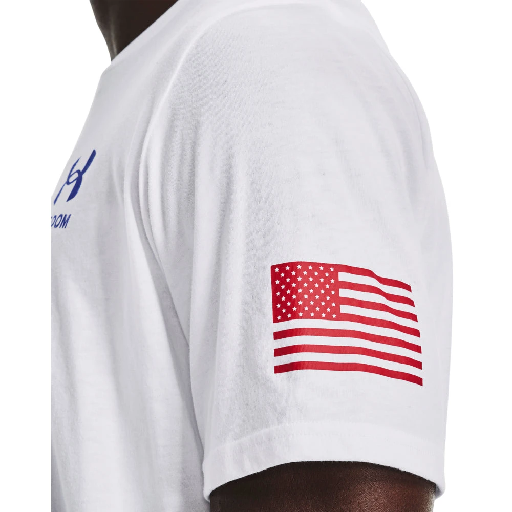 'Under Armour' Men's Freedom Flag T-Shirt - White / Royal 4 'Under Armour' Men's Freedom Flag T-Shirt - White / Royal - Image 2