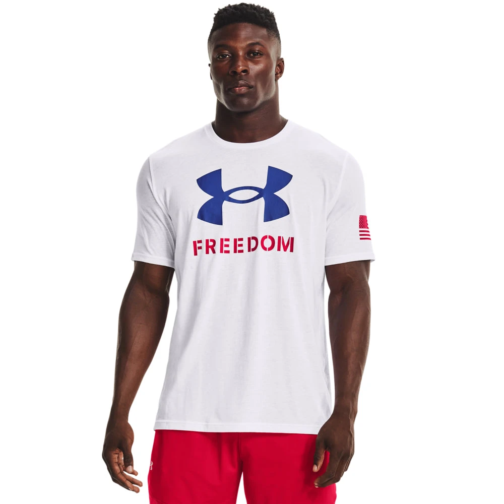 'Under Armour' Men's Freedom Logo T-Shirt - White / Royal 3 'Under Armour' Men's Freedom Logo T-Shirt - White / Royal