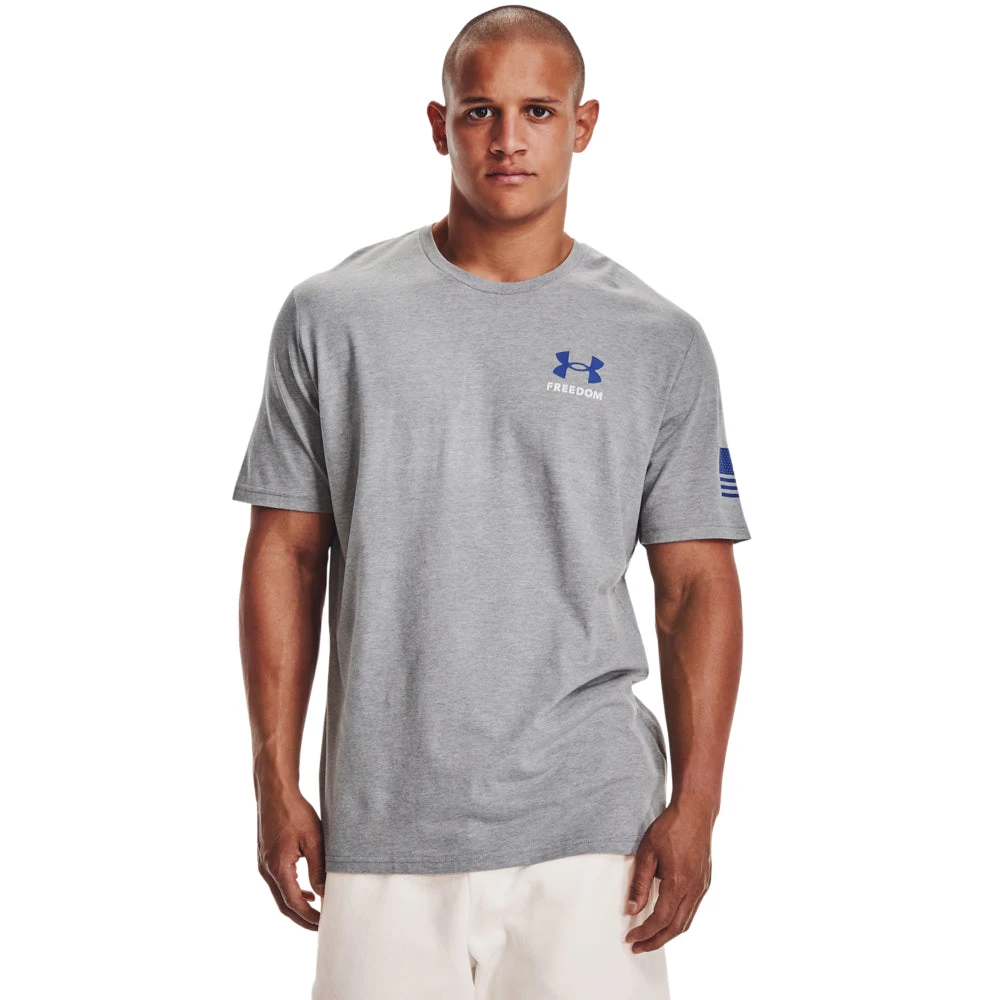 'Under Armour' Men's New Freedom Banner T-Shirt - Steel Light Heather 4 'Under Armour' Men's New Freedom Banner T-Shirt - Steel Light Heather - Image 2