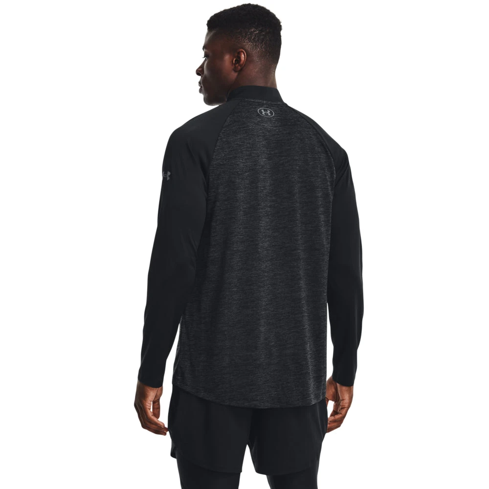 'Under Armour' Men's Tech™ 2.0 1/4 Zip - Black / Pitch Gray 5 'Under Armour' Men's Tech™ 2.0 1/4 Zip - Black / Pitch Gray - Image 3