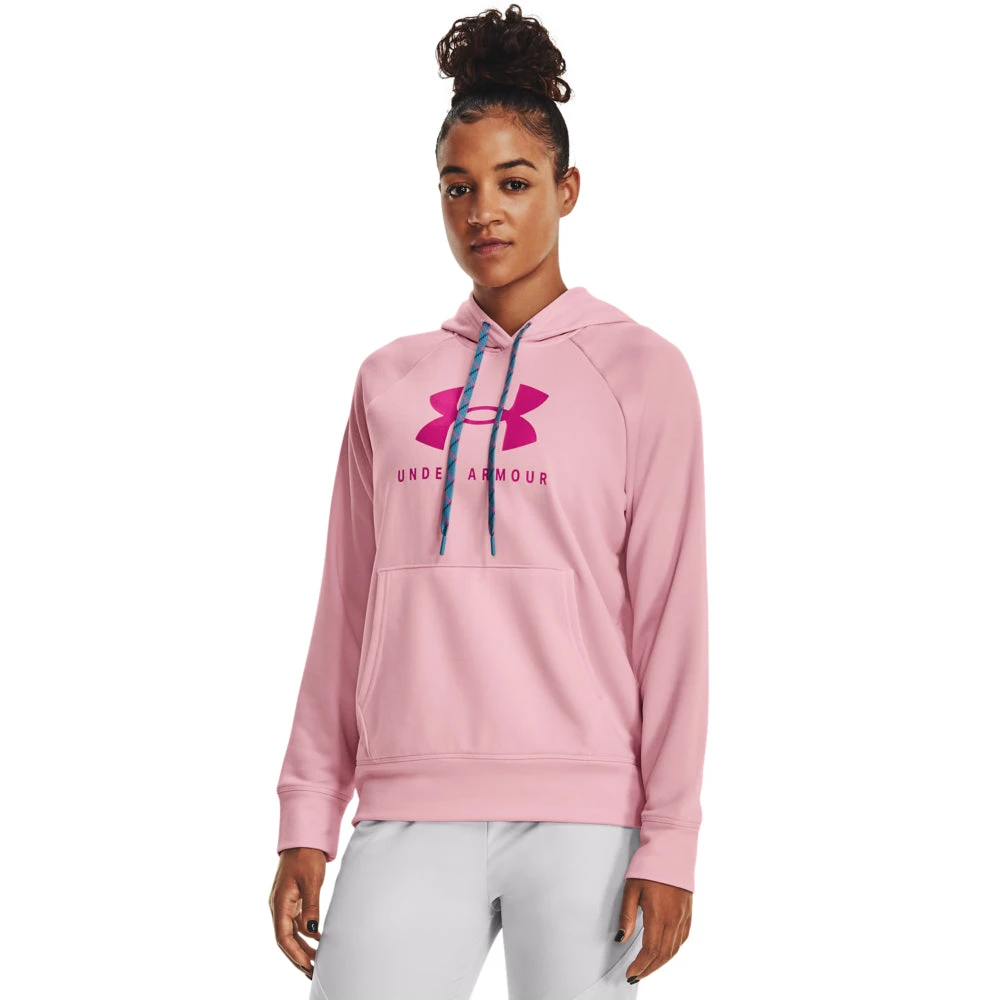 'Under Armour' Women's Shoreline Terry Hoodie - White / Sugar Pink 3 'Under Armour' Women's Shoreline Terry Hoodie - White / Sugar Pink