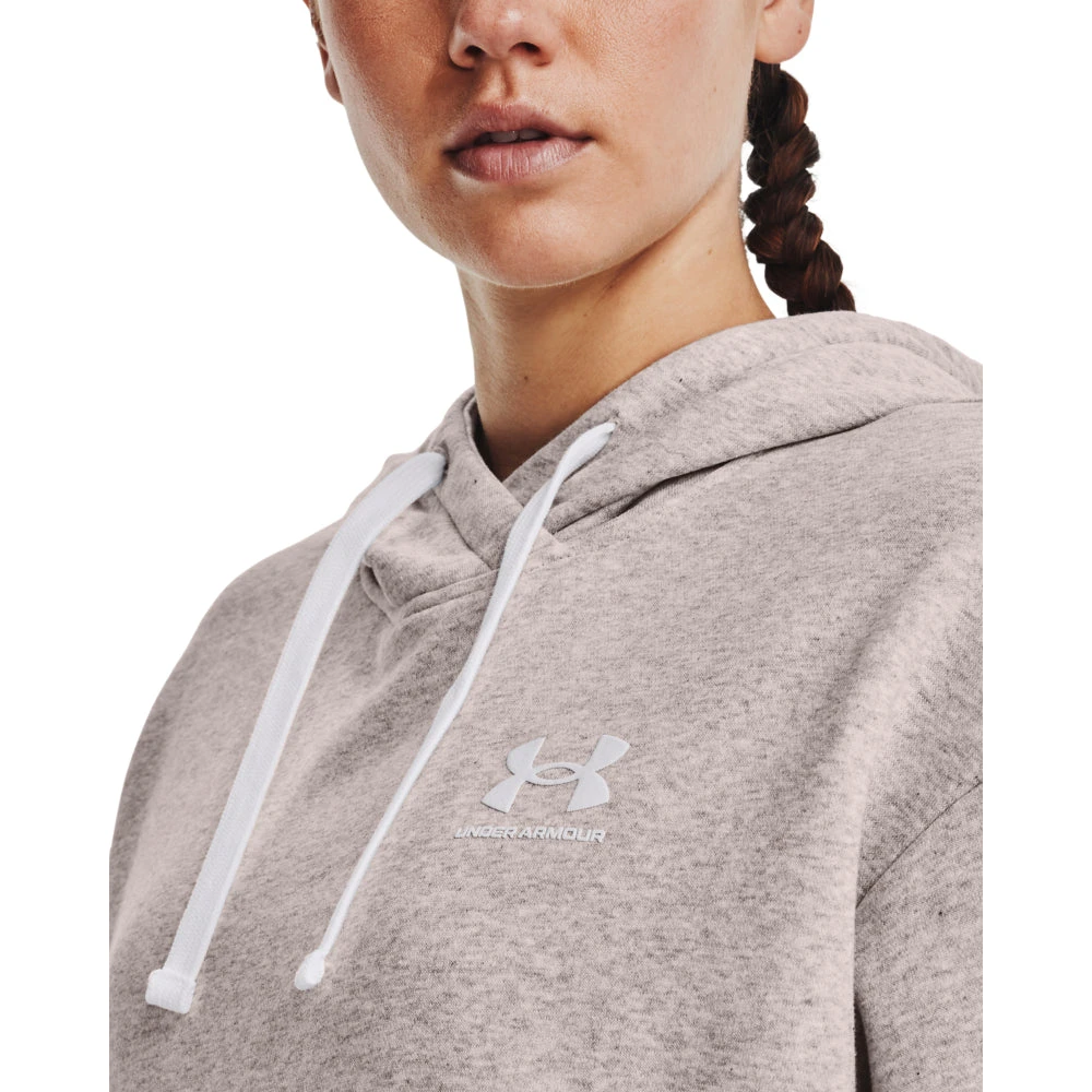 'Under Armour' Women's Rival Fleece Oversized Hoodie - Ghost Grey Light Heather - White 5 'Under Armour' Women's Rival Fleece Oversized Hoodie - Ghost Grey Light Heather - White - Image 3
