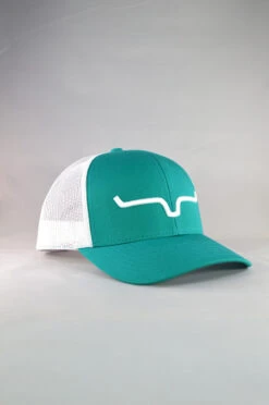 'Kimes Ranch' Men's Weekly Trucker Cap - Teal / White -Carhartt || Under Armour || The North Face Shop weekly trucker teal cap 3 1024x1024@2x